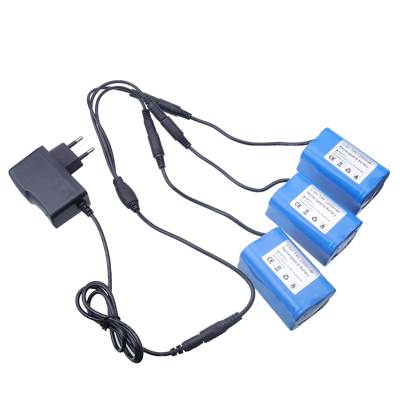 Fish Finder Charger - 7.4V 12000mAh Batterij met USB-lader voor